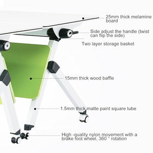 Generic Folding Conference Room Table, 4 Pack - Mobile Training Seminar Table with Locking Wheels