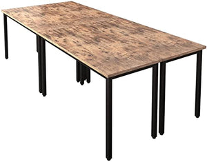 Bonzy Home 9ft Conference Table Rustic Vintage Brown 110.2"x47.2"x29.5" - 4PCS