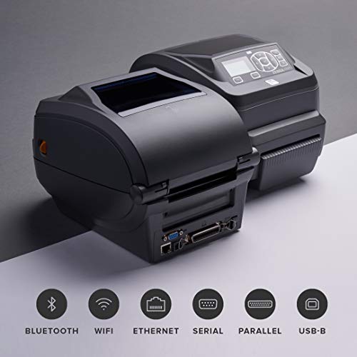 Zebra ZD500t Thermal Transfer Desktop Printer 300 dpi Print Width 4 in WiFi Ethernet Parallel Serial USB with Cutter ZD50043-T21A00FZ