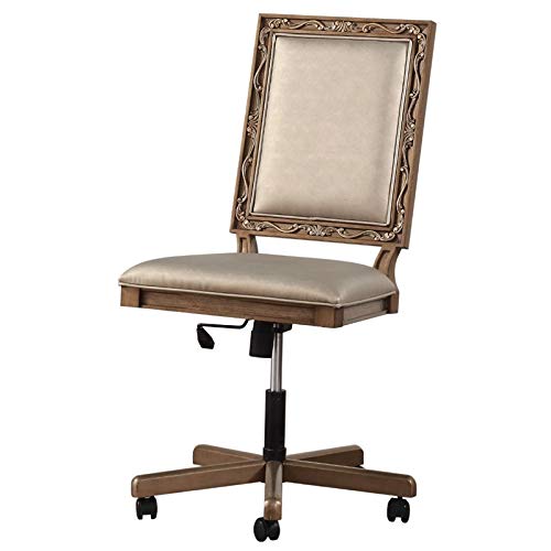 Acme Furniture Traditional 2 Piece Computer Desk and Hutch with Office Chair in Gold