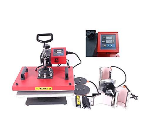 INTBUYING 6in1 Combo Heat Press Transfer Machine Vinyl Cutter Plotter Printer Paper HTV Plate Mug Tape T-Shirts Jigsaw Puzzle Business Bundle