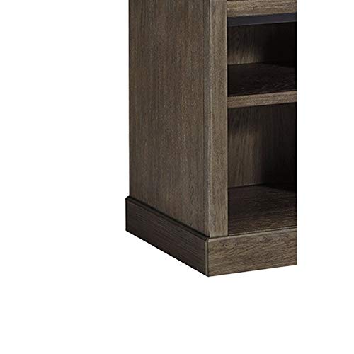 Benjara Farmhouse Style Ladder Type Wooden Hutch with 3 Open Shelves, Brown