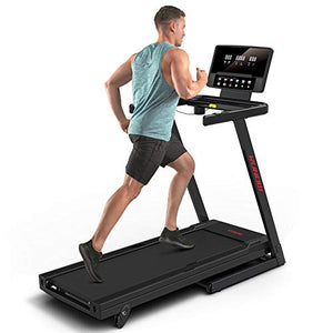 RUNOW Folding Treadmill with Incline for Home/Apartment, Electric Running Machine, Treadmill with LCD Monitor Running Walking Jogging Exercise Fitness Machine