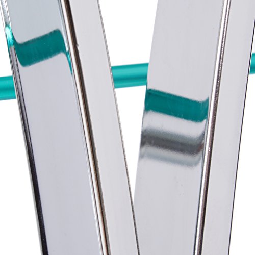 Coaster Home Furnishings X-Motif Bookcase with Floating Glass Shelves Chrome/Clear 16"D x 48"W x 72"H (910050)