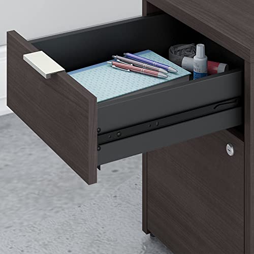 Bush Business Furniture Jamestown L Shaped Desk with Lateral File Cabinet and Bookcase, 72W, Storm Gray