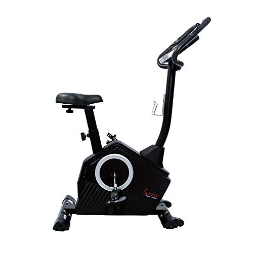 Sunny Health & Fitness Upright Exercise Bike with Electromagnetic Resistance, Programmable Monitor and Pulse Rate Monitoring - SF-B2883