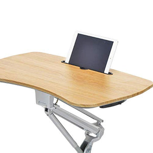 None Pneumatic Height Adjustable Sit-Stand Mobile Laptop Computer Desk Cart