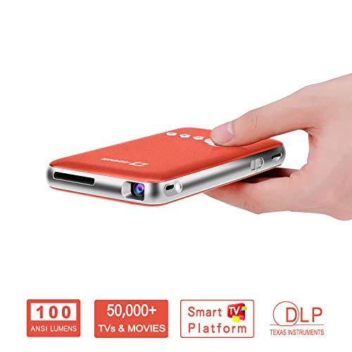 AODIN Young 100 ANSI Lumens WiFi Portable TV Projector, Pocket Size DLP LED Mini Video Projector, Support 1080P, 120" Display, Stream 50,000+ TV/Movies by YouTube, Hulu and More