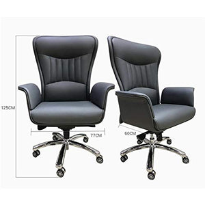 None Executive Managerial Office Chair with PU Leather and Waist Support