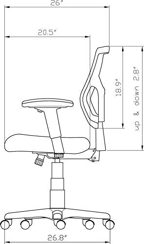 Lorell LLR62001 Multifunctional Mesh Mid-Back Executive Chair Black