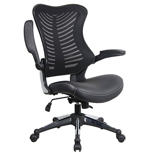 Modrine Ergonomic Swivel Drafting Chair, Height Adjustable Breathable Mesh Back with Steel Footring, Flip-up Padded Armrest Wheel Fabric Lumbar Support Seat (Style 2)