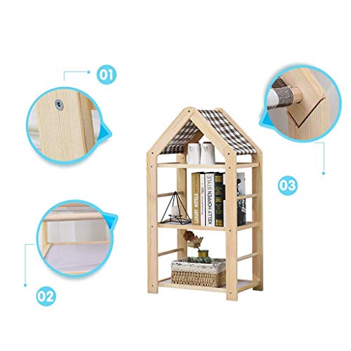 Zenglingliang Desktop Bookshelf 4-Tier Vertical Solid Wood Bookcase Home Storage Display