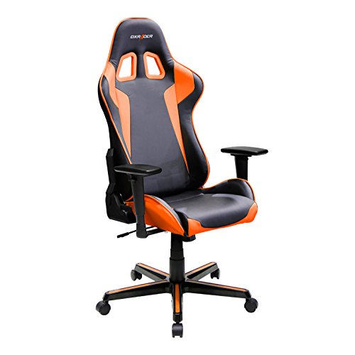DXRacer FH00/NO Black Orange Racing Bucket Seat Office Chair Gaming Ergonomic with Lumbar Support