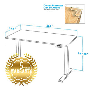 Electric Height Adjustable Desk 48"X 24" Electric Sit Stand Home Office Desks(Dural Motor)