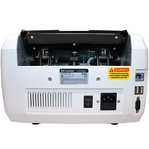 Nadex V5400 Mixed Denomination Money Counter and Counterfeit Detector- 4 Levels of Detection - UV/MG/IR/Image | 60 Currency, Serial No. Detection | Counts 1000 Bills/m