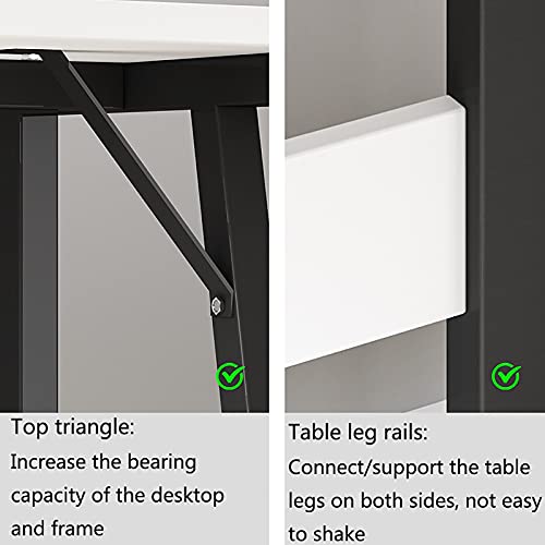 Computer Desk 47.24 inch Modern Sturdy Office Desk PC Laptop Notebook Study Writing Table for Home Office Workstation, White
