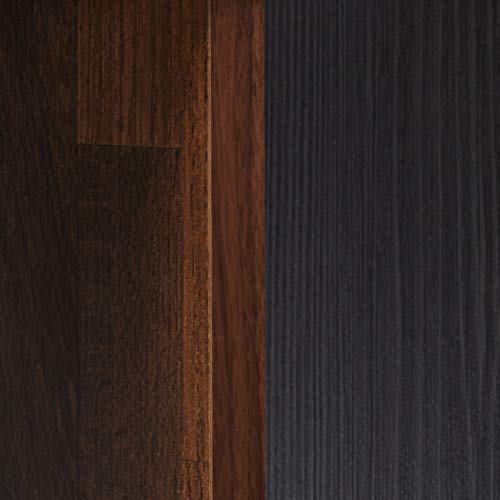 Major-Q 9092404 Modern Walnut and Espresso Finish Wooden Bookshelf with 6 Shelves and 8 Staggered Cubes