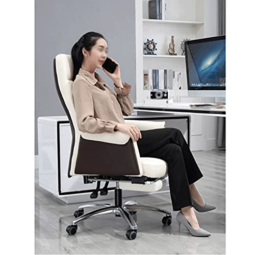 KJLY Executive Cowhide Office Chair with Ergonomic Design and Swivel Function