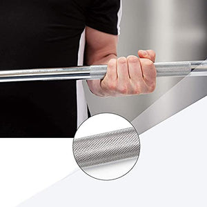 HXFENA 47In Barbell Bar, Professional Straight Weight Lifting Barbell Bar for 1 inch Weights Plates, for Bench Strength Training Home Fitness Equipment,4Ft