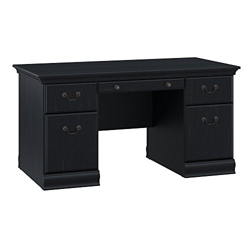 Bush Furniture Birmingham 60W Executive Desk in Antique Black