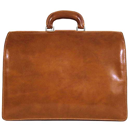 Floto Ciabatta Italian Leather Briefcase Attache (Olive (Honey) Brown)