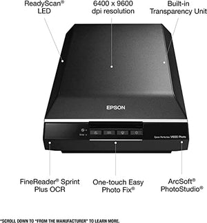 Epson Perfection V600 Photo Color Scanner, 6400 x 9600 dpi, Enlargements up to 17" x 22