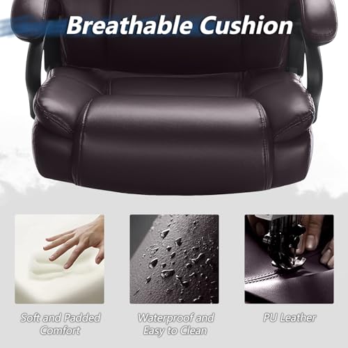 Waleaf Big and Tall Office Chair 500lbs, Adjustable Lumbar Support, High Back - Ergonomic Heavy Duty Office Chair