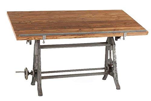 Burleson Home Furnishings Industrial Tilt Top Adjustable Height Drafting Style Desk