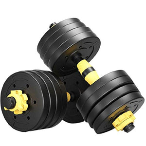 AT-X Adjustable Dumbbell Pair, Dumbbell Combination Environmental Dumbbell Barbell with Bar for Adults Home Fitness Equipment, Strength Training, Weights Dumbbells Set (Yellow) (88 LB)