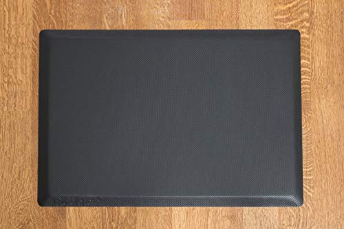 Rocelco 40" Height Adjustable Mobile Standing Desk, Sit Stand Home Office School Computer Workstation Riser with Anti Fatigue Mat, Dual Monitor Keyboard Tray Gas Spring, Black (R MSD-40-MAFM)