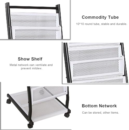 WEBERT Floor-Standing Magazine Rack - 7 Pocket Commercial Brochure Display Stand