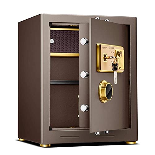 Jiaong Digital Electronic Safe Box Digital Keypad Solid Steel Lock Box Cabinets Protect Home Office Hotel Jewelry Cash Storage Small Value Safe (Color : Brown)