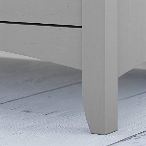 Bush Furniture Salinas 60W L Shaped Desk with Lateral File Cabinet and 5 Shelf Bookcase in Cape Cod Gray