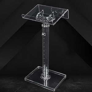 BAYTEWJX Portable Floor Lectern Podium Stand - Height Adjustable Small Acrylic Podium Stand