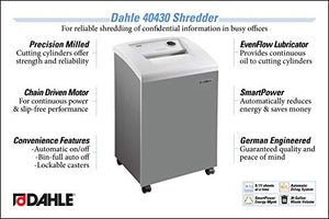 Dahle 40430 Paper Shredder with Automatic Oiler, SmartPower, Jam Protection, Extreme Cross Cut - P-6 Security Level, 9 Sheet Max - 3-5 Users