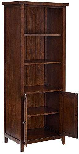 Crosley Furniture Sienna Bookcase - Rustic Mahogany