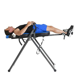Exerpeutic Inversion Table UL Certified with Heat and Massage Therapy, Blue
