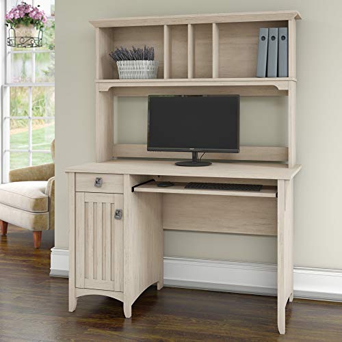 Antique White Computer Desk with Hutch Modern Writing Desk with Storage Shelves Office Desk Study Table Gaming Desk Workstation for Home Office Computer Desk with Drawers and Shelves