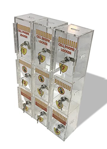 Acrylic Mega Store Wall Mounted Acrylic Cell Phone Locker/Storage - 3 Set