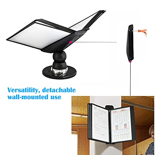 Desktop Reference System Small, Durable Desk Display Unit, Deluxe Catalog Display Racks, Black and Gray, 10 and 20 Documents