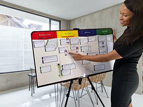 Kanban Board Magnetic, Scrum Board Magnetic Kit, Full Magnetic Project Management Board by pmxboard. 84 Piece Kanban Magnets, Kanban Cards, Scrum Cards Agile Kit. Project Planning Task Board Scrum Kit