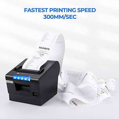 MUNBYN 80mm Receipt Printer and Bank Grade Money Counter Machine Mixed Denomination