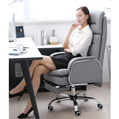 XZBXGZWY Boss Chair with Footrest and Cowhide Backrest