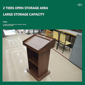 Yadlan Solid Wood Church Lecterns & Podiums with Storage Shelf