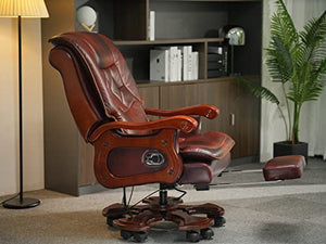 Kinnls Evan 2.0 Genuine Leather Massage Office Chair with Footrest