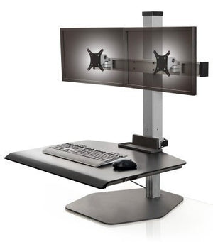 Innovative WNST-2-FS-H-BLK-124 Dual Monitor Workstation