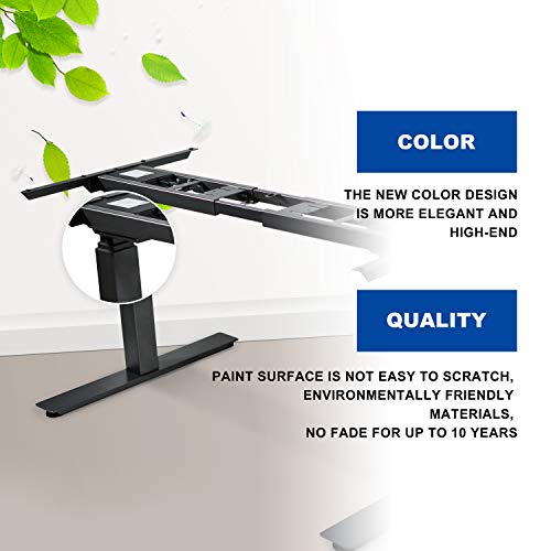 GATFUW Dual Motor Heavy Electric Standing Desk Frame Quick Assembly Height Adjustable Desk DIY Workstation with Touch Memory Controller Motorized Stand Up Desk (Black)