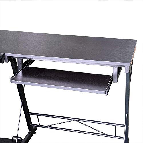VIVICL L-Shaped Computer Desk Industrial Rustic Corner Desk, Space Saving, Large Gaming Desk 2 Person Table for Home Office Workstation,B