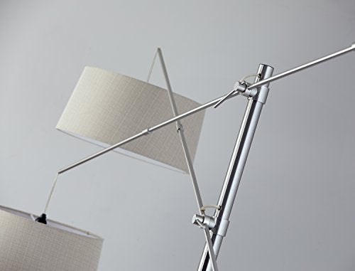 Adesso 5275-22 Manhattan Two-Arm Arc Lamp, Brushed Steel