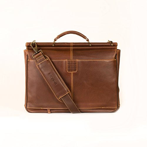 Boconi Bryant Dowel Rod Brief (Antique Mahogany with Houndstooth)